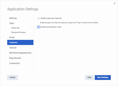 Enable accessibility mode setting